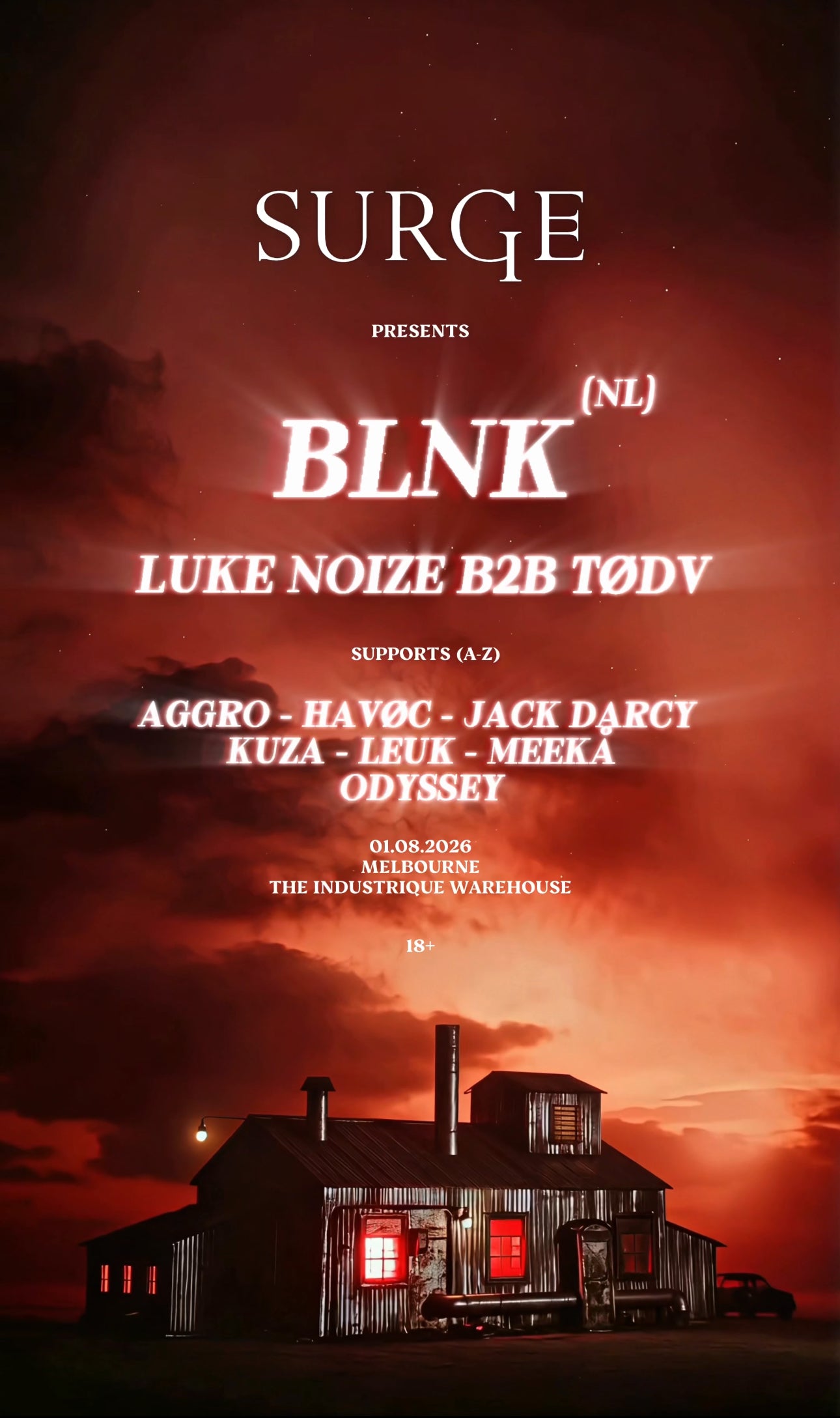SURGE Presents: BLNK (NL) + LUKE NOIZE B2B TØDV